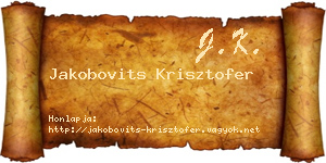 Jakobovits Krisztofer névjegykártya